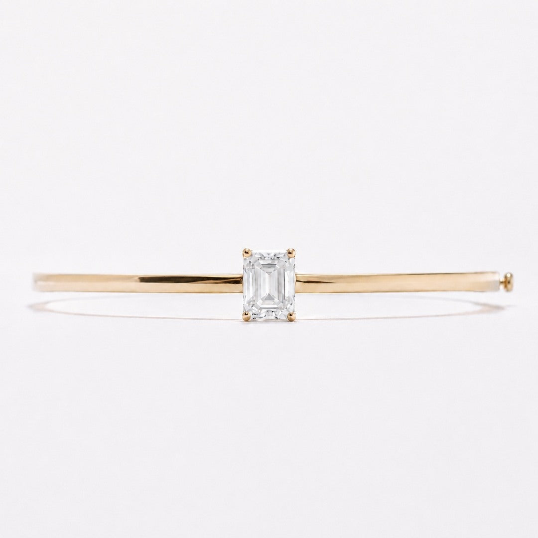 Emerald Solitaire Bangle