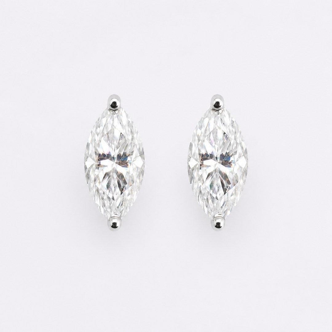 Marquise Moissanite Studs