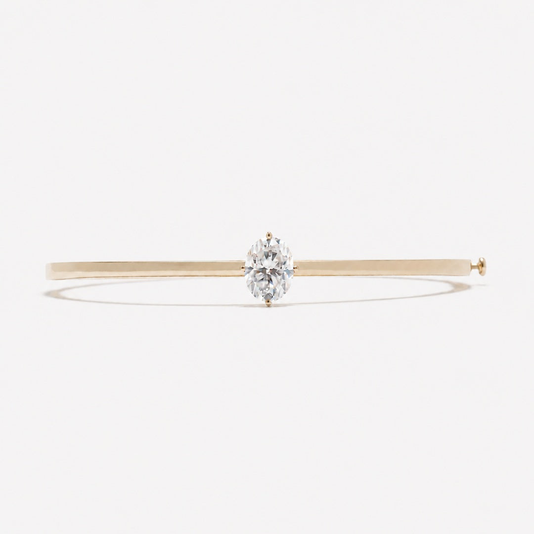 Oval Solitaire Bangle