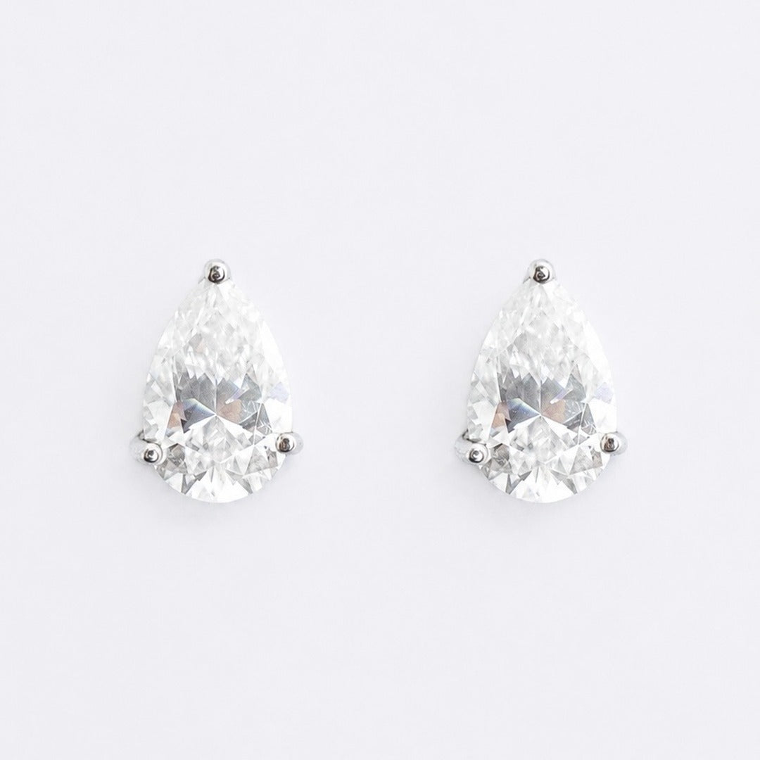 Pear Moissanite Studs