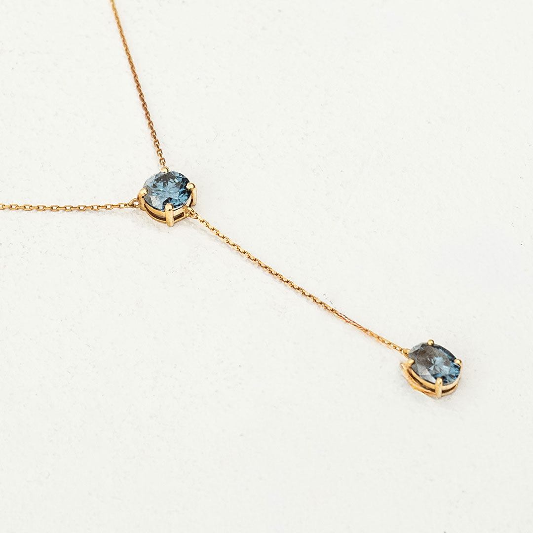 Laiba Drop Necklace (Royal Blue)