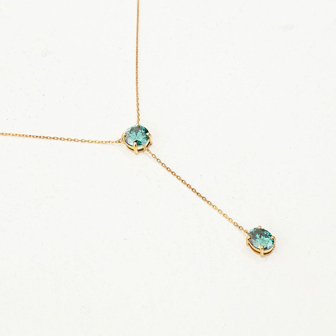 Laiba Drop Necklace (Green)