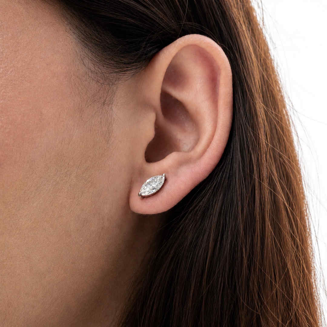 Marquise Moissanite Studs