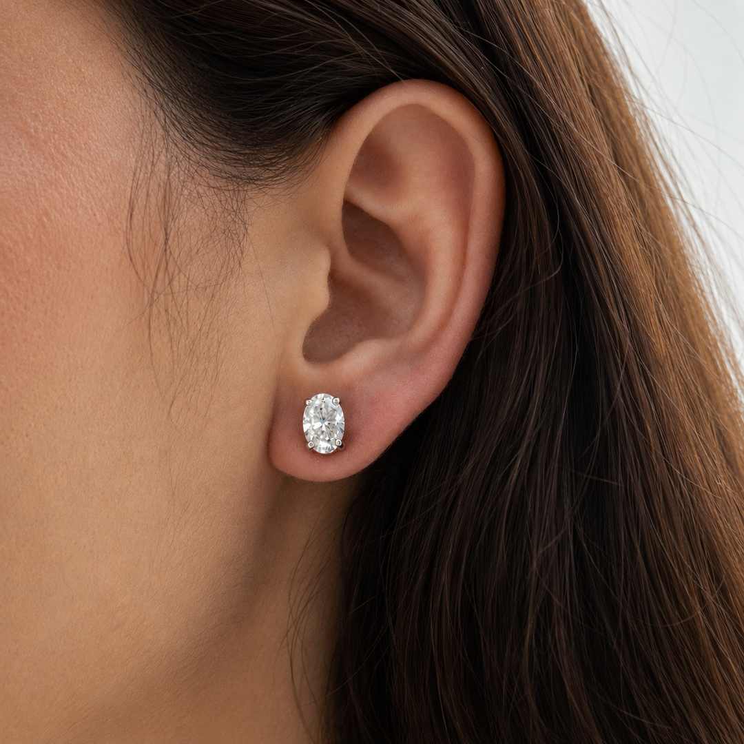 Oval Moissanite Studs