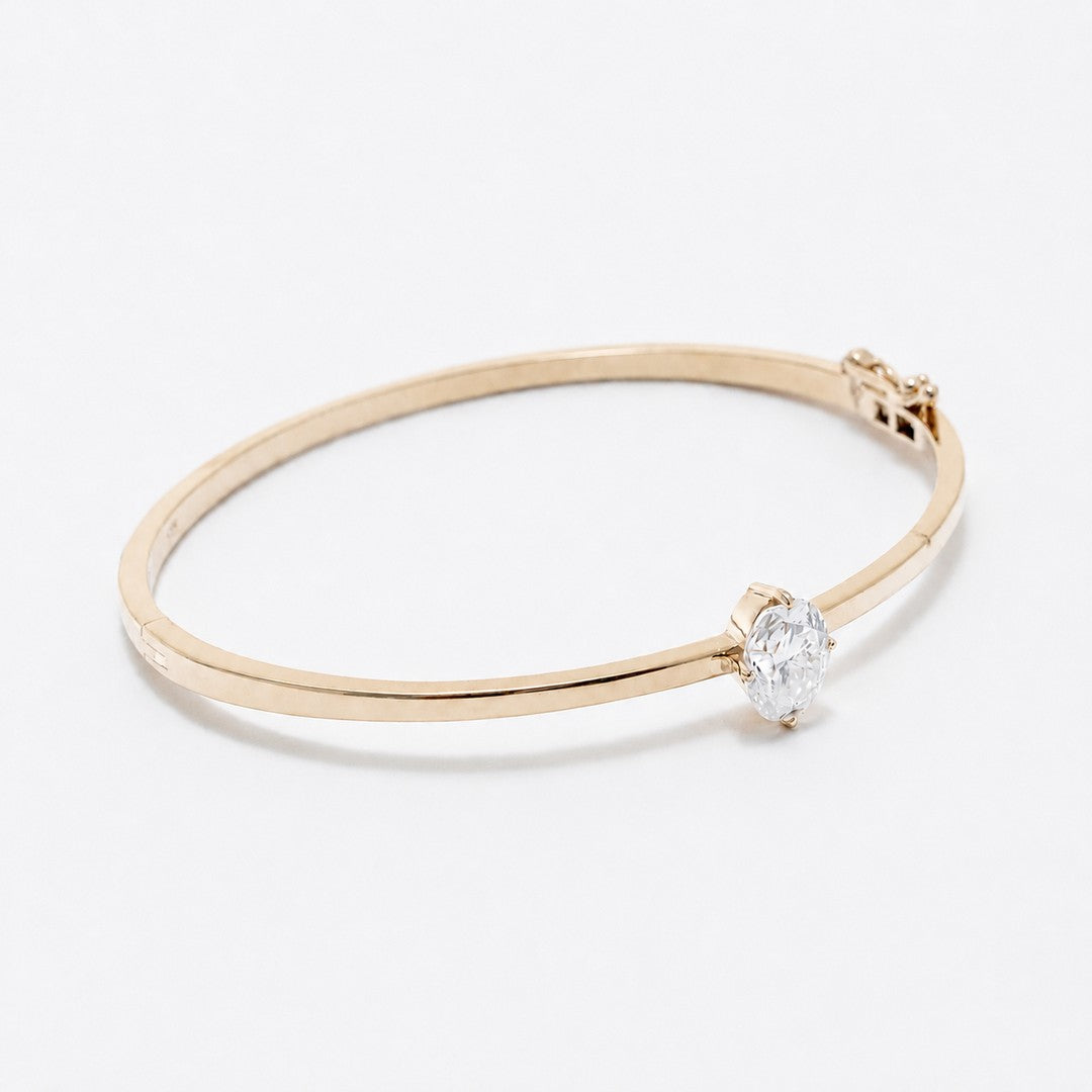 Oval Solitaire Bangle