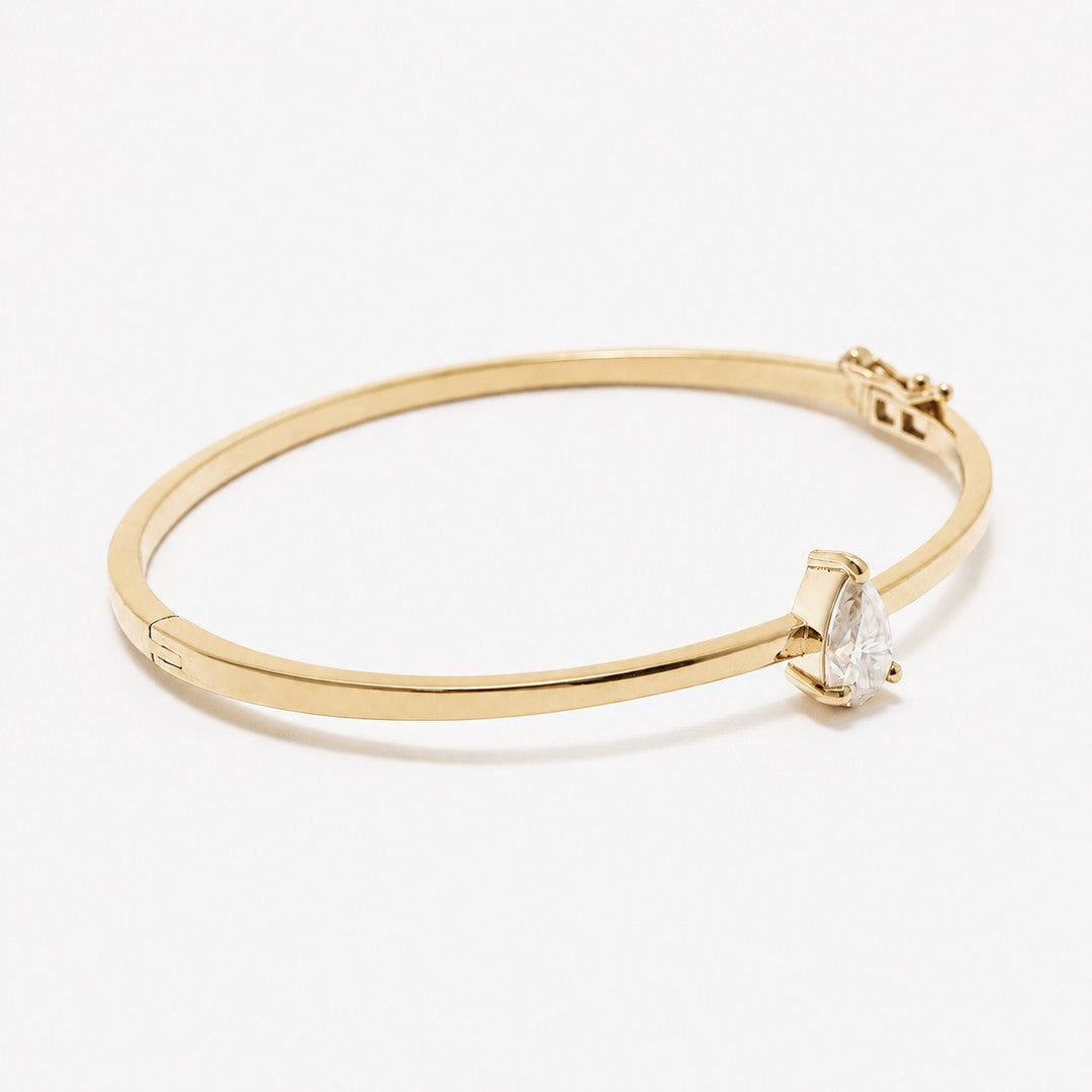 Pear Solitaire Bangle