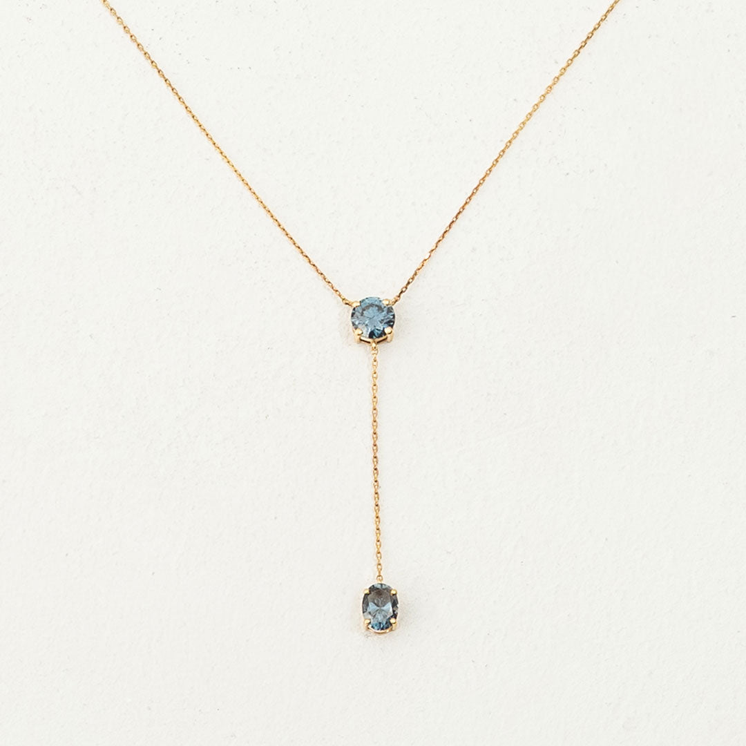 Laiba Drop Necklace (Royal Blue)