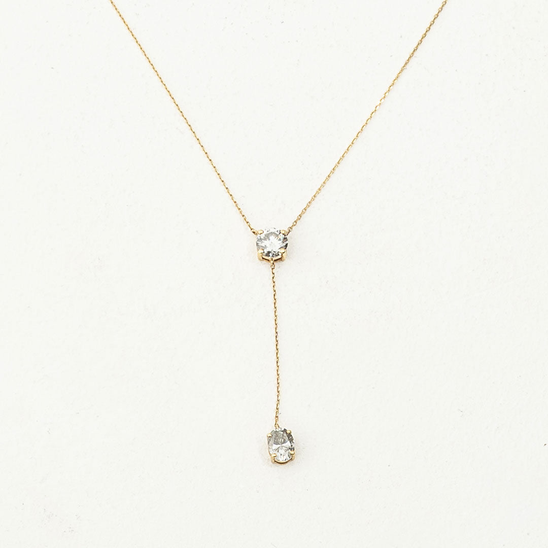Laiba Drop Necklace (Gray)
