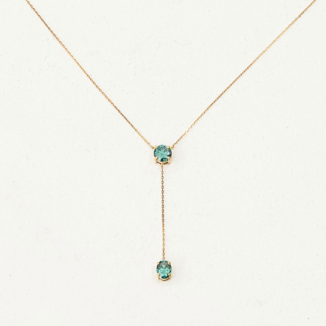 Laiba Drop Necklace (Green)