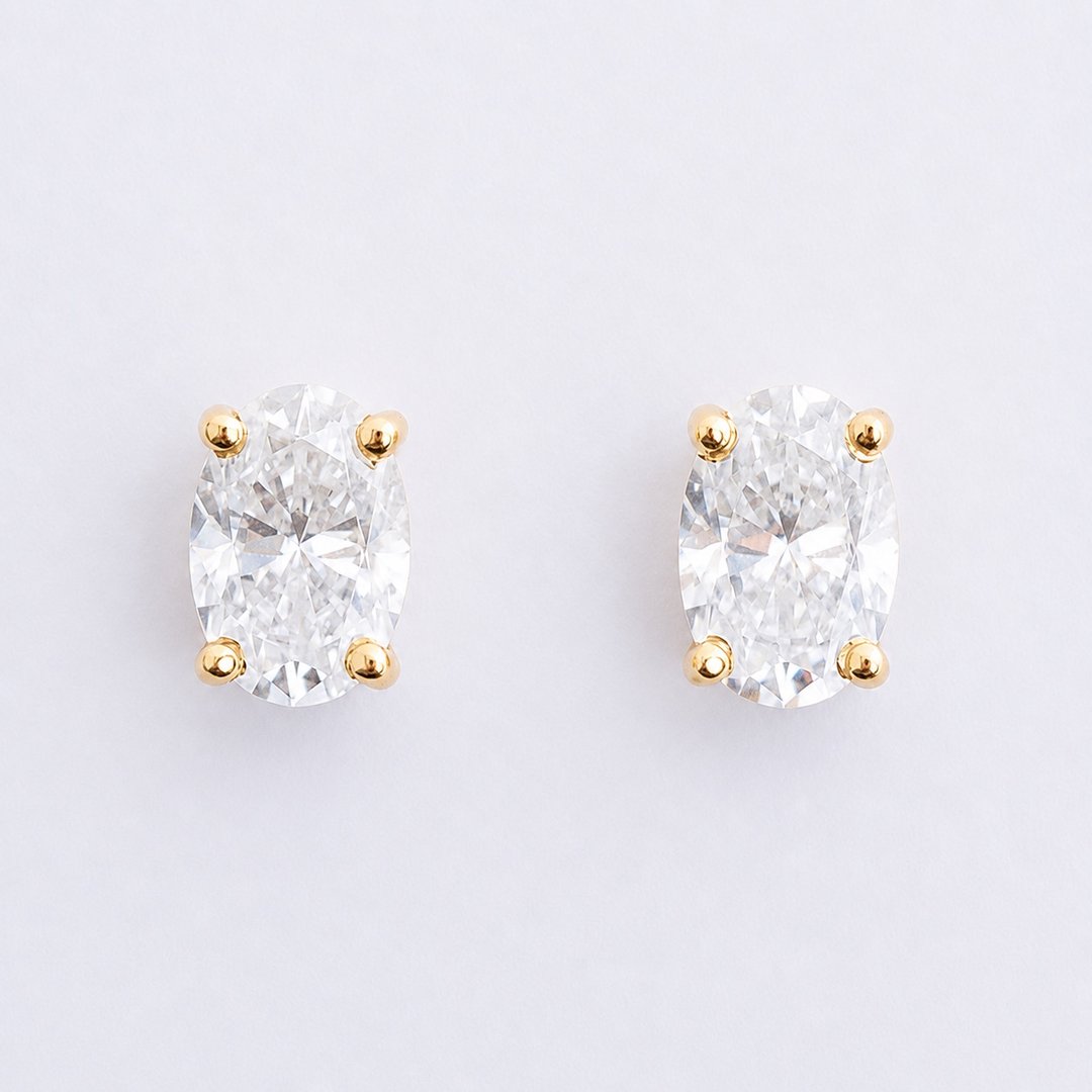 Oval Moissanite Studs
