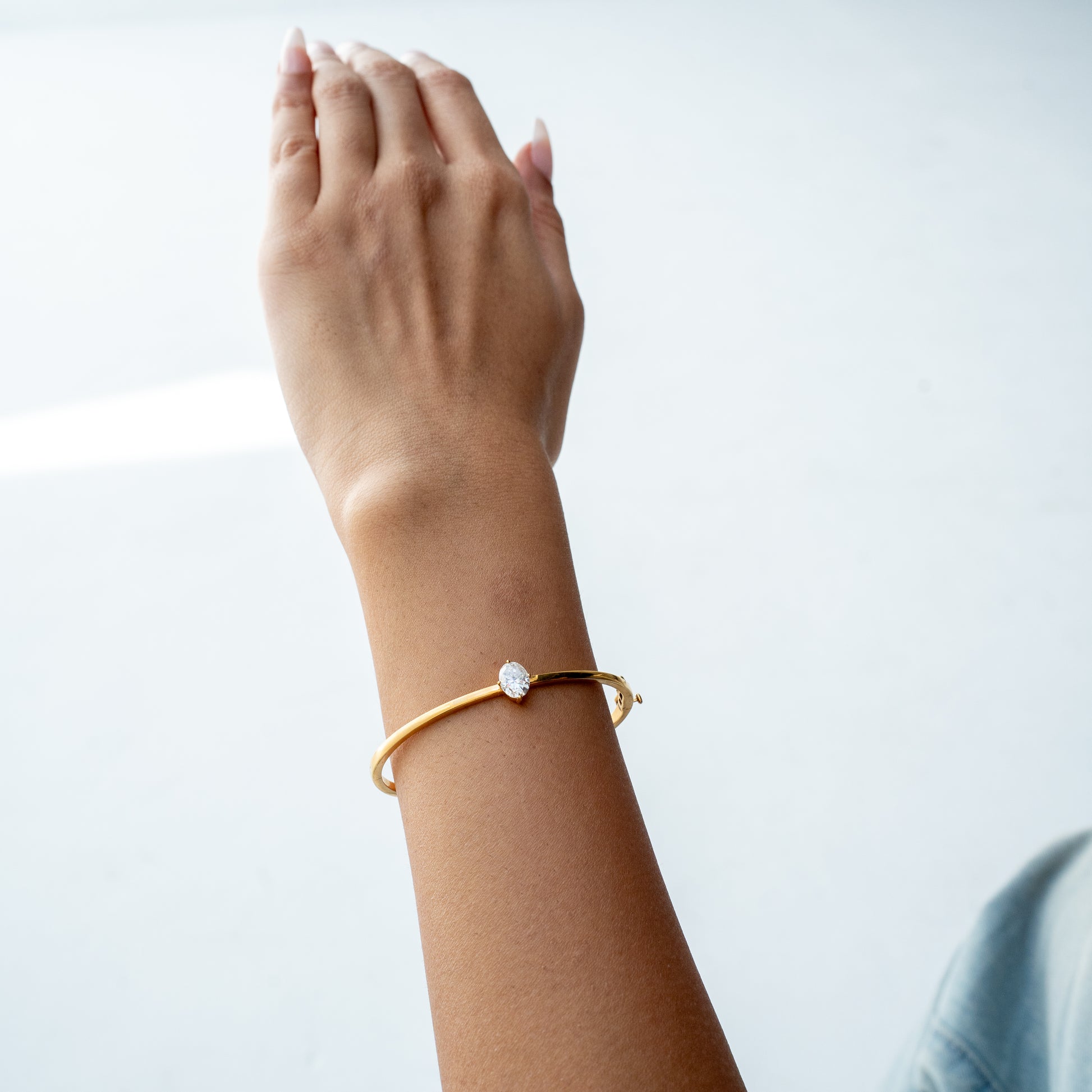 Oval Solitaire Bangle