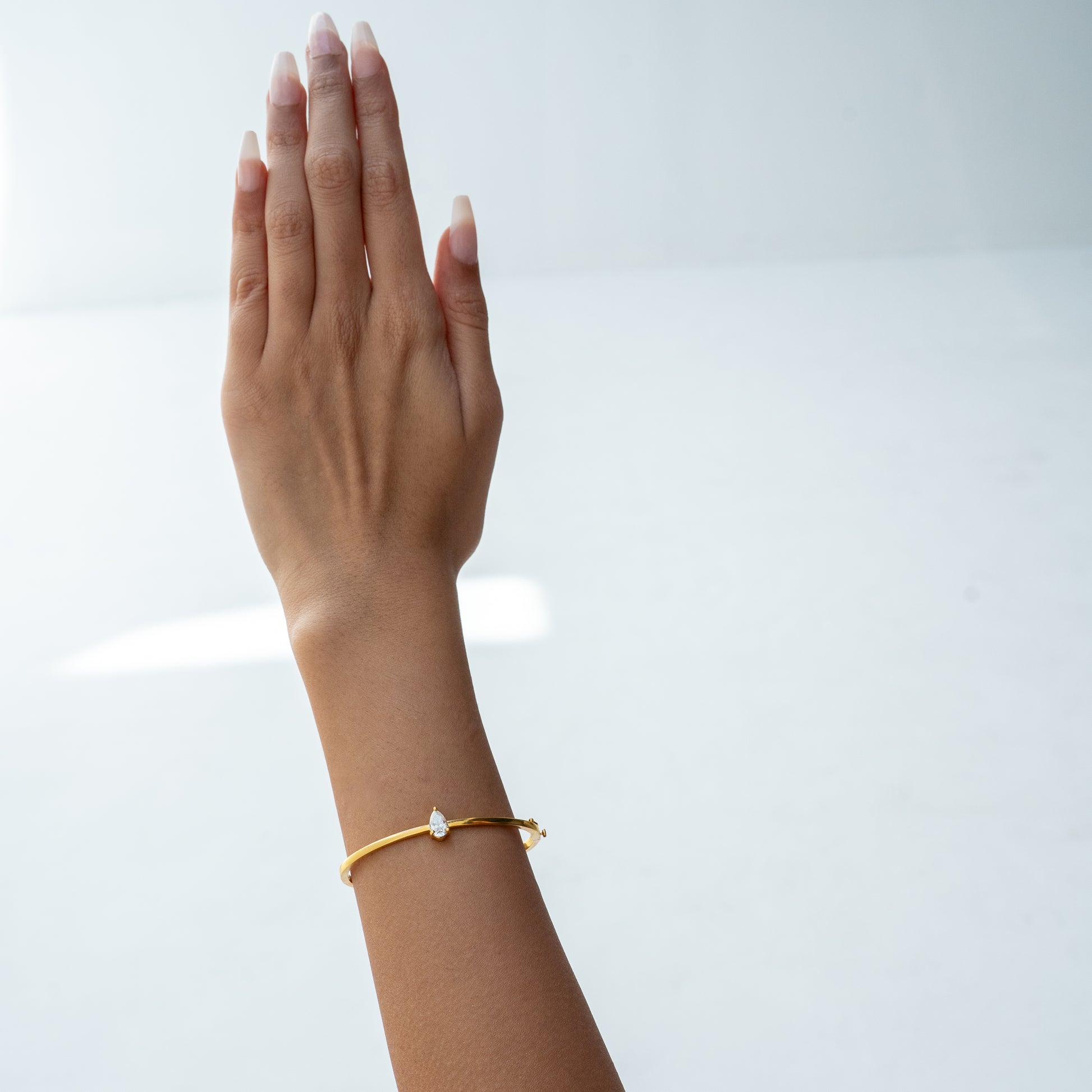 Pear Solitaire Bangle