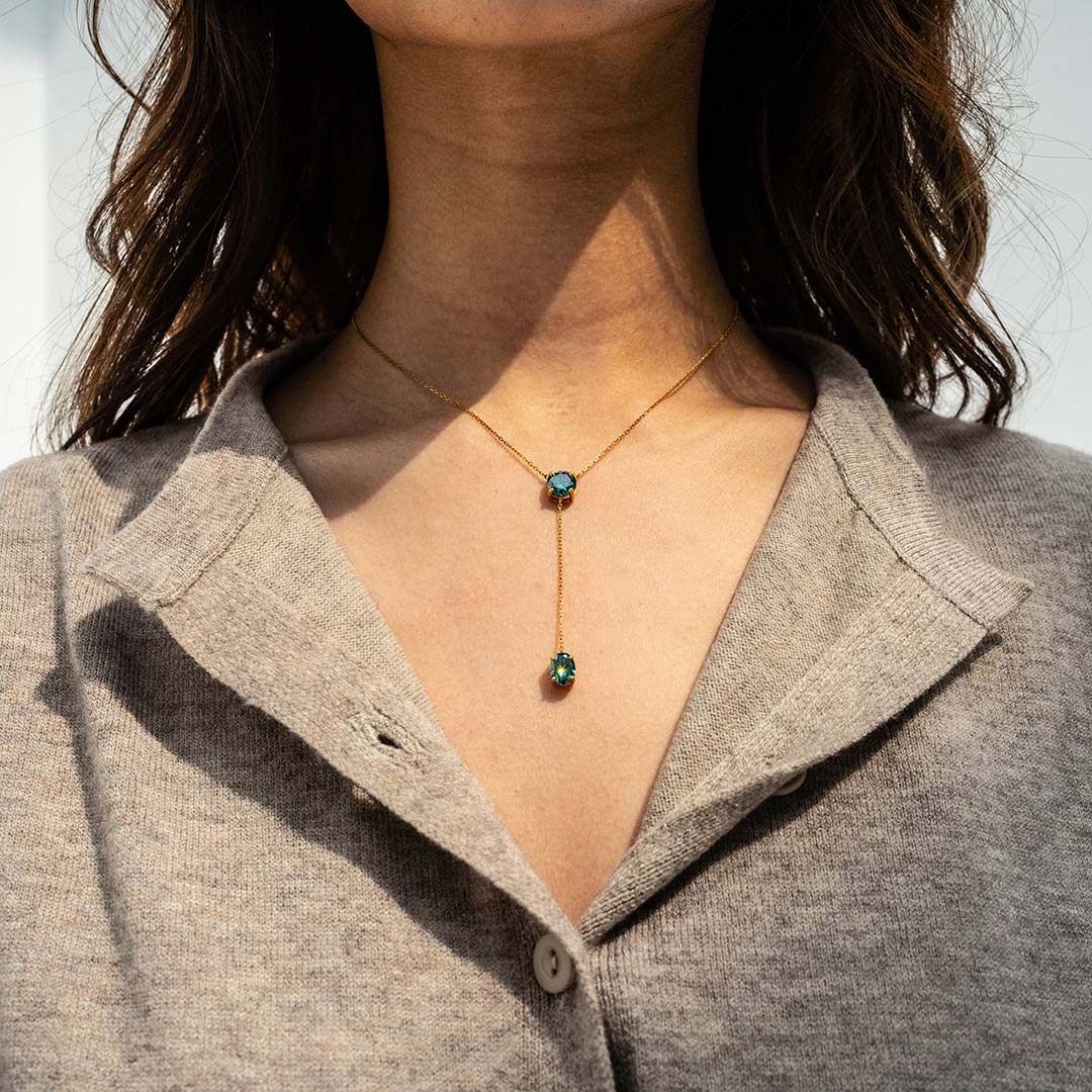 Laiba Drop Necklace (Green)