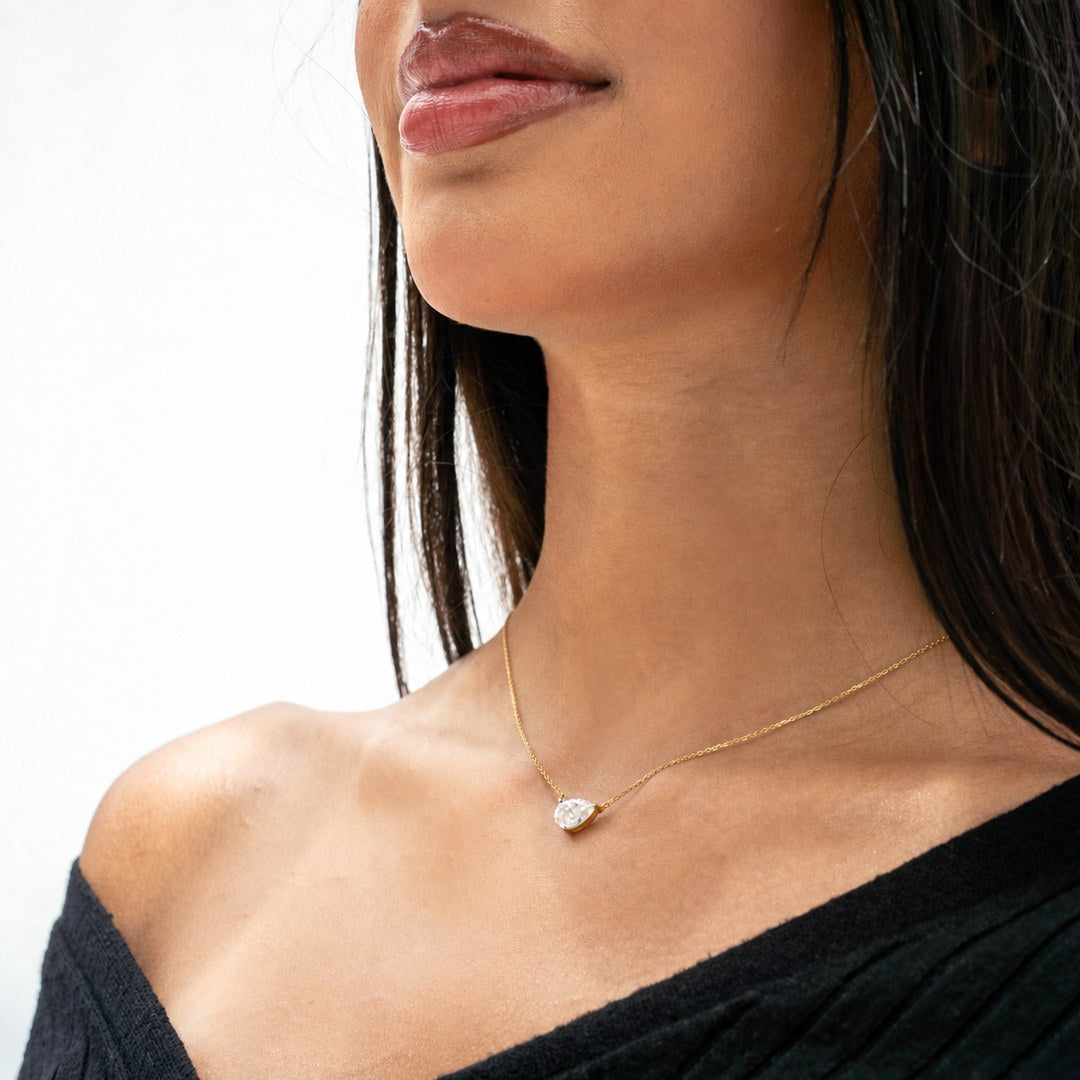 Pear Floater Necklace