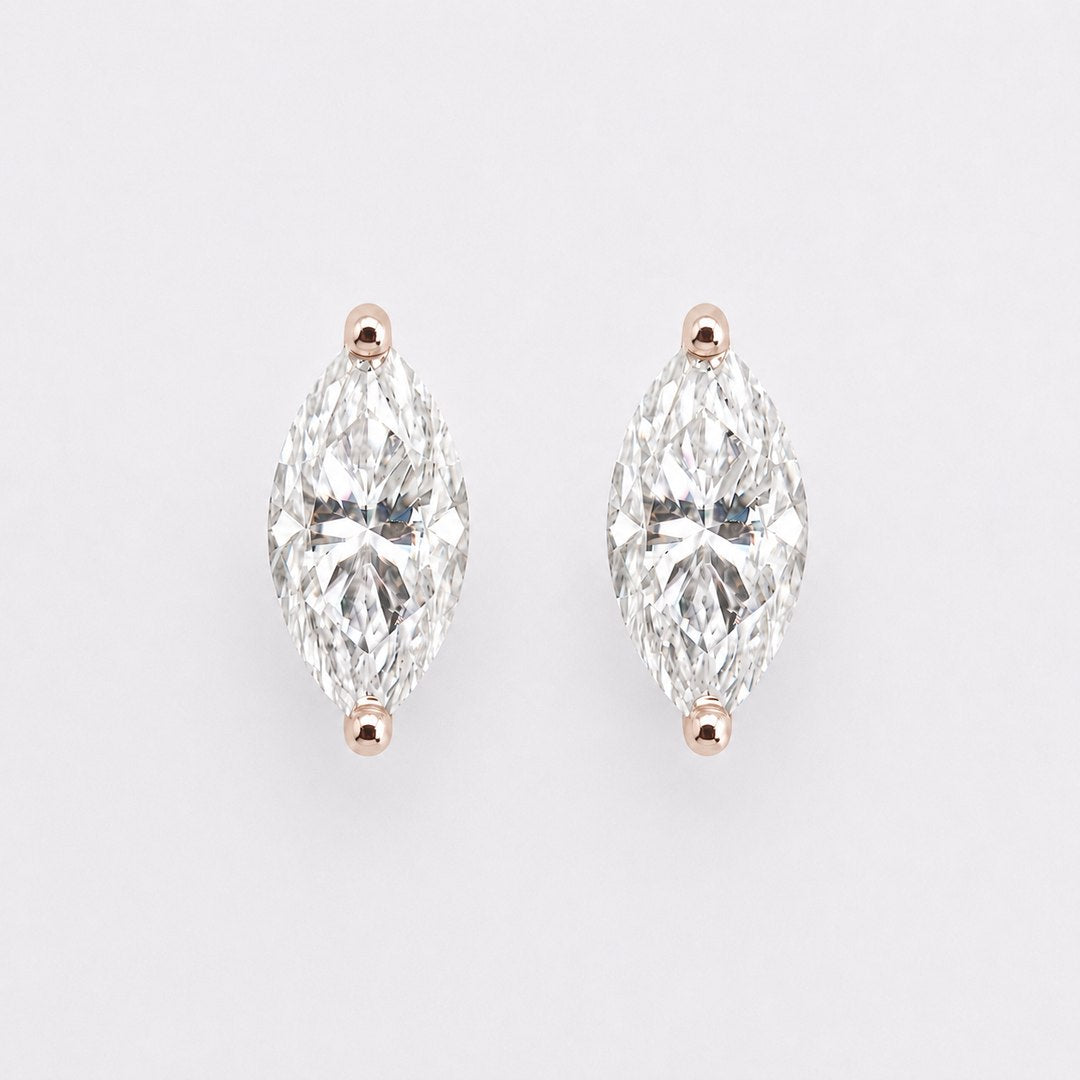 Marquise Moissanite Studs