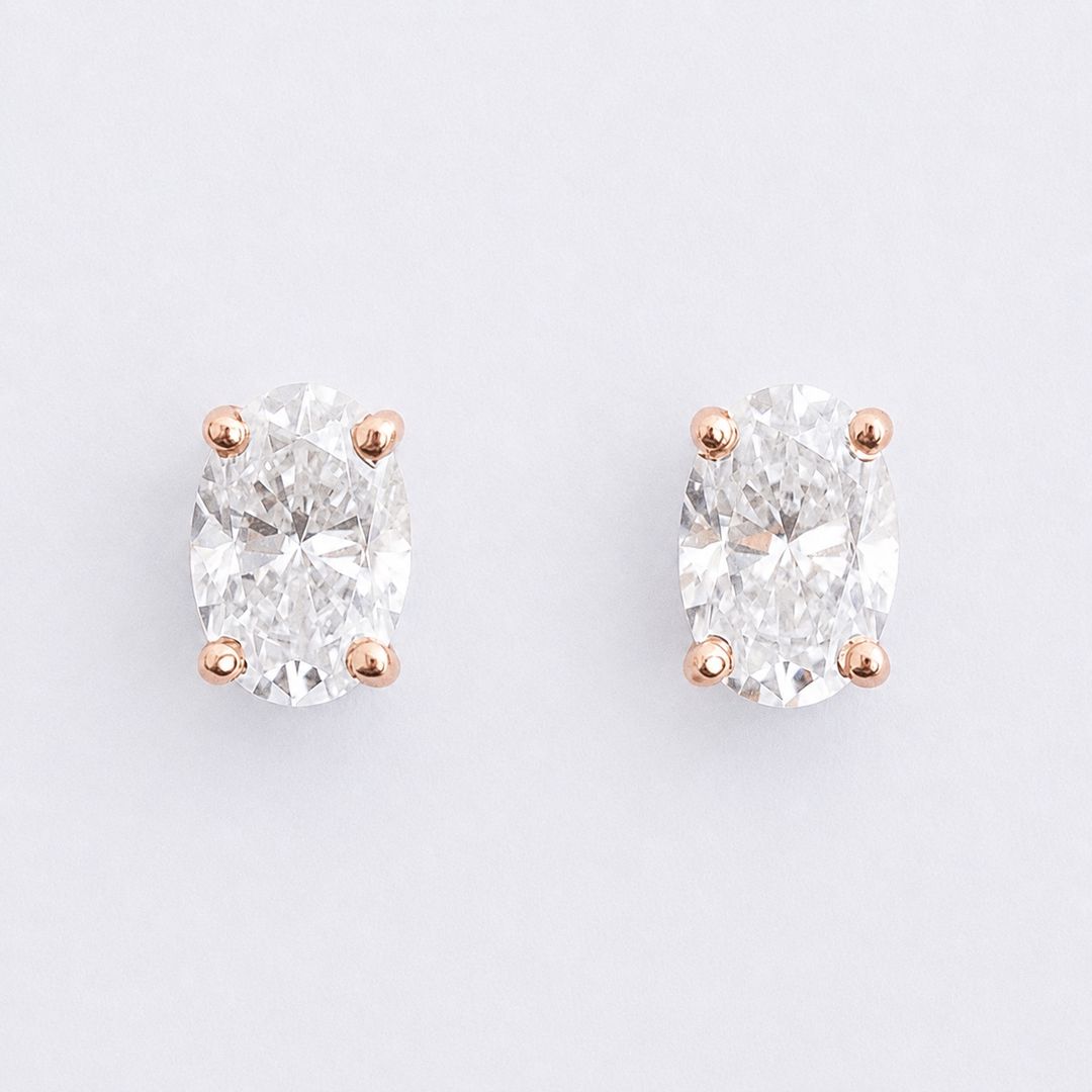 Oval Moissanite Studs