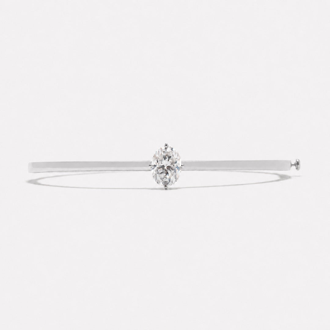 Oval Solitaire Bangle