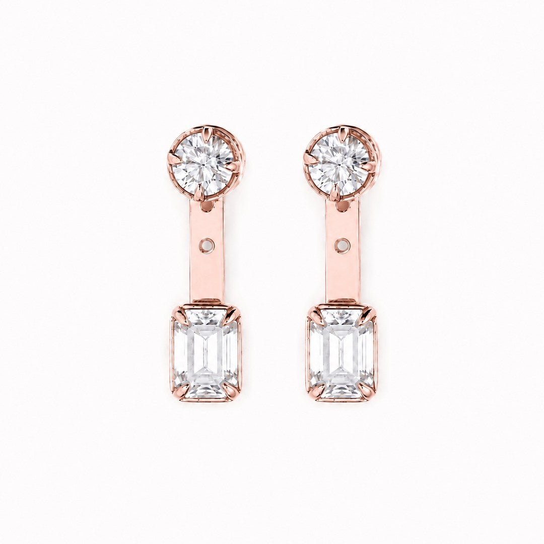 Round & Emerald Earrings