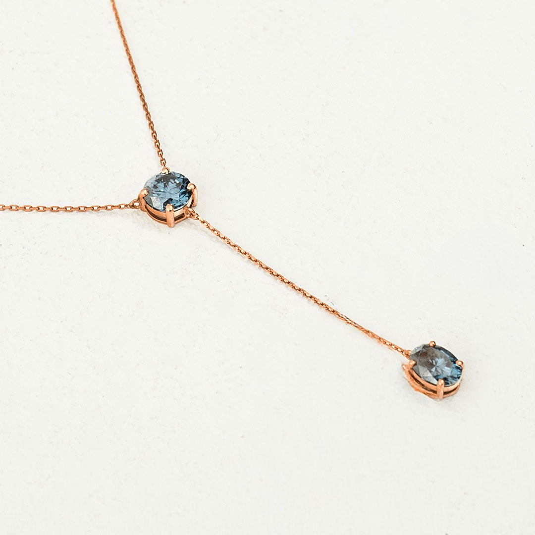 Laiba Drop Necklace (Royal Blue)