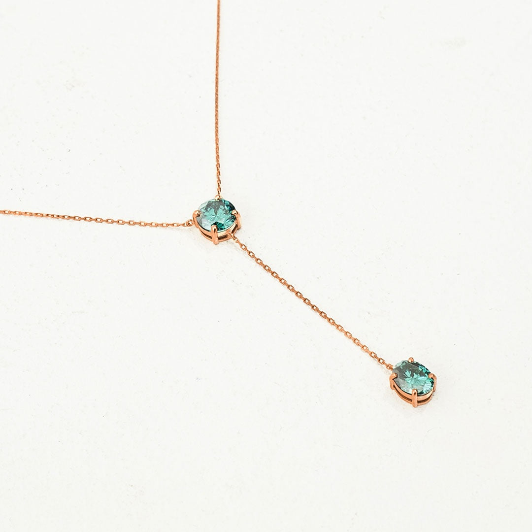 Laiba Drop Necklace (Green)